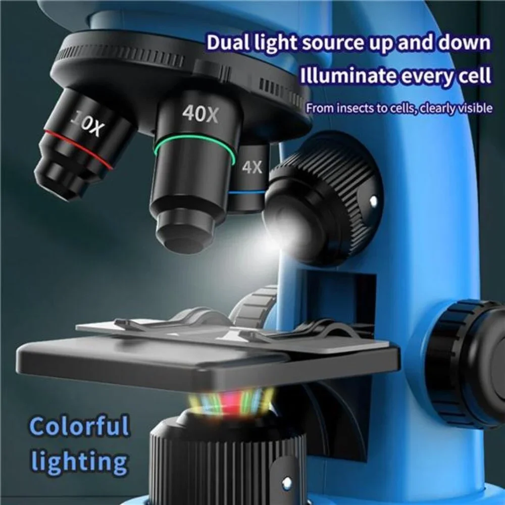 Kids Microscope 40-1600x Microscope Kit for Kids Beginners